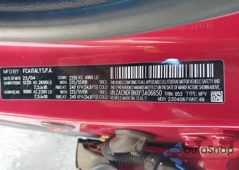 2023 Dodge Hornet Gt Plus Awd from USA, damaged, VIN ZACNDFBNXP3A06650